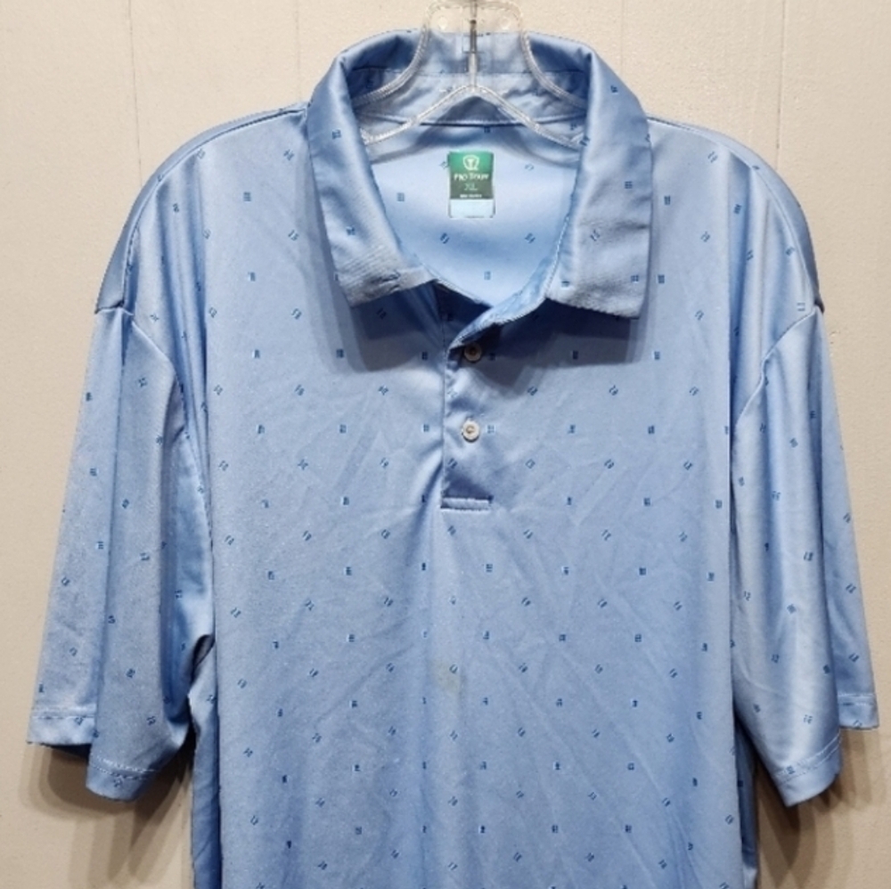 Pro Tour Polo XL Blue Frost Play Silky Office Casual Short Sleeve B897‎